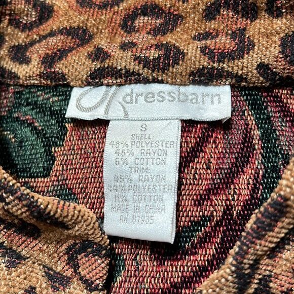 Dress Barn Brocade Open Tan Oversized Blazer size Small - Picture 6 of 6